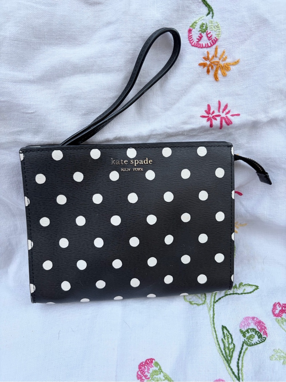 kate spade Black and White Polka Dot Wristlet